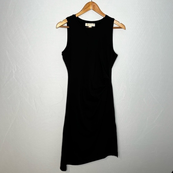 NWT! Michael MICHAEL KORS Black Asymmetric Hem Sleeveless Dress. Size Small. - Picture 3 of 15